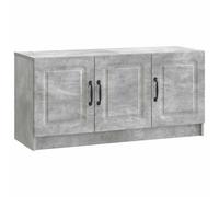 Gecheer Meuble TV Moderne en Bois d'Ingénierie - Grand Espace de Stockage, Design Épuré, Poignées en Arc Noires - Couleur Gris Béton