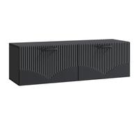 Gecheer Meuble TV Mural Moderne - Solution de Rangement pour Salon, 98 x 31 x 30 cm, Noir, en Bois d'ingénierie, Para Divertissement et Organisation