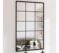 Gecheer Miroir mural en métal noir 100 x 60 cm