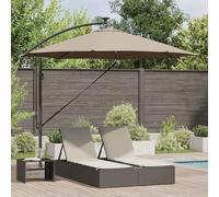 Gecheer Parasol Banane à mât déporté Taupe 294 x 294 x 248 cm