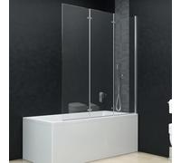Gecheer Paroi de douche pliable 3 panneaux ESG 130 x 138 cm