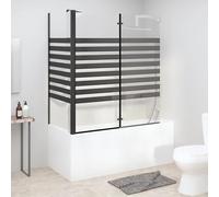 Gecheer Paroi de salle de bain à rayures en verre trempé 120 x 68 x 130 cm