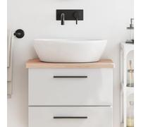 Gecheer Plan de salle de bain en bois massif de hêtre 60 x 40 x 2,5 cm, plateau de meuble armoire coiffeuse, surface de table, bureau, étagère pour maison