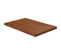 Gecheer Plan de salle de bain en bois massif traité marron foncé 60 x 40 x 2,5 cm, plateau de meuble armoire coiffeuse, surface de table, bureau, étagère pour maison