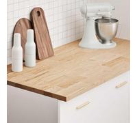 Gecheer Plan de travail de cuisine 120 x 63,5 x 2,7 cm en bois massif chêne, plateau avec cadre porte-serviettes grand plateau pour lavabo en support, P4008999
