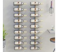 Gecheer Porte-bouteilles mural en métal, design original et élégant, pour 9 bouteilles, fer doré