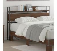 Gecheer Rangement avec tête de lit marron chêne 140 cm