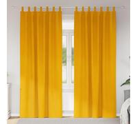 Gecheer Rideaux occultants avec anneaux de suspension 2 pièces Jaune moutarde en velours occultant pour balcons