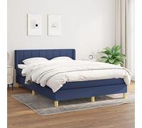 Gecheer Sommier à Lattes de Lit avec Matelas Bleu 140x200 cm Tissu, Cadre de Lit à Plateforme pour Chambre à Coucher, Chambre d'amis et Adultes Type P-G