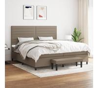 Gecheer Sommier à Lattes de Lit avec Matelas Taupe 200x200 cm Tissu, Cadre de Lit à Plateforme pour Chambre à Coucher, Chambre d'amis et Adultes Type P-G
