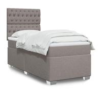 Gecheer Sommier à Lattes de Lit avec Matelas Taupe 90x200 cm Tissu, Cadre de Lit à Plateforme pour Chambre à Coucher, Chambre d'amis et Adultes Type P-G