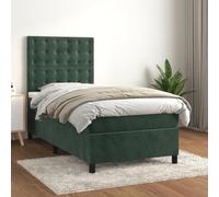 Gecheer Sommier à Lattes de Lit et Matelas Vert foncé 80x200 cm Velours, Cadre de Lit à Plateforme pour Chambre à Coucher, Chambre d'amis et Adultes Type P-G