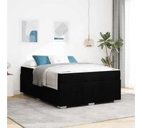 Gecheer sommier,lit escamotable Cadre de lit avec Matelas Noir 160 x 200 cm Tissu