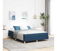 Gecheer sommier,lit escamotable Lit à Ressorts Bleu, Marron 160 x 200 cm Tissu, Bois Engineered