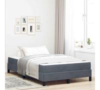 Gecheer sommier,lit escamotable Lit boxspring avec Matelas Gris foncé 120 x 200 cm Velours