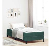 Gecheer sommier,lit escamotable Lit boxspring avec Matelas Vert foncé 100 x 200 cm Velours