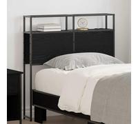 Gecheer sommier，lit escamotable Tête de lit de Rangement Chêne Noir 80 cm Bois d'ingénierie