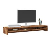 Gecheer Support de Moniteur Vieux Bois 100x24x13 cm Bois d'ingénierie, Rehausseur d'écran de Bureau avec Étagère pour Ordinateur, Téléviseur, Imprimante, Appareils Multimédia