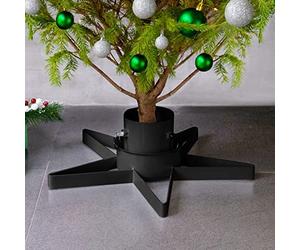 Gecheer Support de Sapin de Noël Noir 47x47x13,5 cm Base de Sapin de Noël, Pied de Arbre de pour Décoration de Fête, Salon, Bureau, Salon, Maison, Bureau
