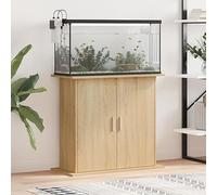 Gecheer Support pour Aquarium chêne Sonoma 81x36x73cm Bois d'ingénierie, Table d'aquarium avec Compartiments avec 2 Portes, Meuble de Base pour Réservoir de Poisson Type A