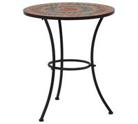 Gecheer Table bistrot en mosaïque céramique orange/gris 60 cm