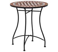 Gecheer Table de Mosaïque Extérieure en Fer et Céramique - 60 x 72 cm - Marron, Noir et Crème - Facile à Assembler Modèle LYKZJ-46713FR