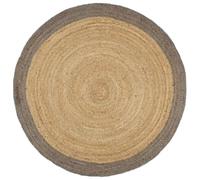 Gecheer Tapis Jute Bicolore Tressé 180cm - Design Pastoral, Durable & Polyvalent Modèle LYK1107ZJ-343602FR