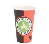 Gecheer Tasses à café jetables en carton 1000 unités 400 ml Rouge et noir Pour boissons chaudes ou froides, bureau et maison