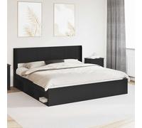 Gecheer Tête de lit à Lattes Verticales, Design Moderne en Bois d'ingénierie Noir, 206,5x7x100 cm, Montage Facile sur Cadre de lit, pour Chambre Cosy et élégante