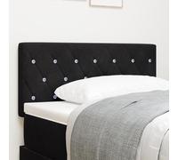 Gecheer Tête de lit LED rembourrée avec boutons en verre noir 100 cm velours