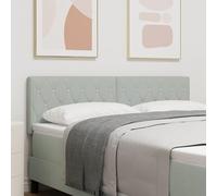 Gecheer Têtière LED à Boutons en Cristal Capitonnée Gris Clair 80 cm Velours