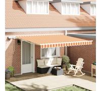 Gecheer Toldo retráctil Manual avec LED Amarillo y Naranja 400 x 300 cm