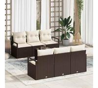 Gecheer VidaXL Ensemble de canapé de jardin 7 pièces avec coussins marron en polyrotin