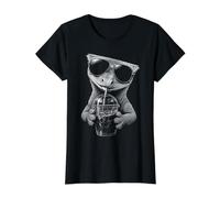Gecko à crête drôle Buvant du café glacé T-Shirt Graphique avec Valeur