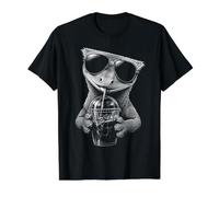 Gecko à crête drôle Buvant du café glacé T-Shirt Graphique avec Valeur