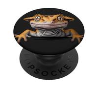 Gecko à crête drôle - Lézard de Poche - Amoureux des Reptiles PopSockets PopGrip Adhésif