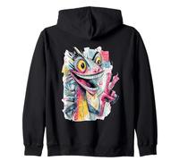 Gecko Amusant Visage Paix Graffiti Pop Personnage Art Graphique Sweat à Capuche