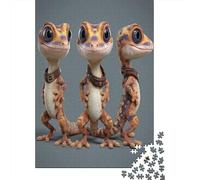 Gecko animé en 3DPuzzles 1000 Pièces pour Adultes, Jeux ÉduChatifs