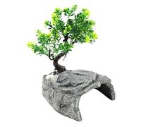 Gecko Cave - Resin 11x12.5x6cm Size | Reptile Shelter House Decor | Lizard Cave for Bearded Dragons Snakes Lizards Basking in Terrarium Or Fish Tank Environment