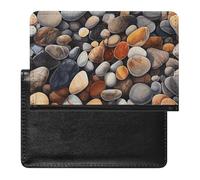 Gecko Étui portefeuille fin pour passeport avec blocage RFID et emplacements pour cartes de crédit pour femme/homme, Roches et galets, One Size, Moderne