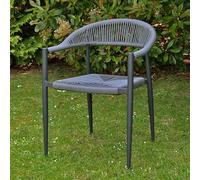 Gecko Jardin Fauteuil Aluminium Anthracite et Corde tressée Grise Casamance