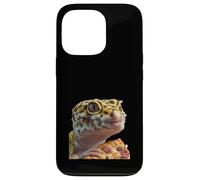 Gecko léopard mangeant de la pizza pour les amateurs de gecko léopard Coque pour iPhone 13 Pro