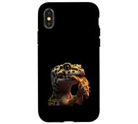 Gecko léopard mangeant de la pizza pour les amateurs de gecko léopard Coque pour iPhone X/XS