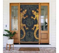 Gecko Lizards Couverture de porte Décorations Welcome Spring Seasonal Porche Bannière Panneau Photo Fond Porte D'entrée Bannière Suspendue Pour Intérieur Extérieur 183 x 90 cm