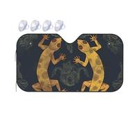 Gecko Lizards - Pare-soleil de voiture pliable 2025 - Pare-soleil de voiture amusant pour fenêtre avant - Protection solaire intérieure de voiture - Taille M
