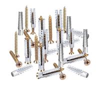 Gecko Lot de 100 vis d'expansion en dents de scie M6 x 30 / M8 x 32 en acier galvanisé, fixations murales et kit de vis, boulons d'expansion haute performance | 100 pièces pour armoire, bibliothèque