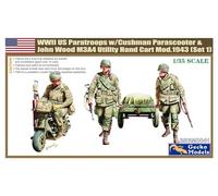 Gecko Models 35GM0041 US WWII Parachute avec Chariot Utilitaire 1:35