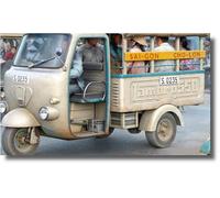 Gecko Models - Maquette 60'~70's Vietnam Saigon Shuttle Tricar W/ The Driver & Passengers |gecko Models|35gm0111| 1:35 Maquette Char Promo