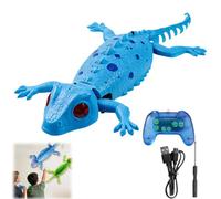 Gecko mural - Télécommande rechargeable - Lézard d'escalade mural avec yeux LED - Jouet robot sur chenilles - Jouet électrique pour sol et plafond - Cadeau d'anniversaire