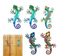 Gecko Outdoor - Wall Decor 5 Pieces Colorful Flat Acrylic Wall Sculpture